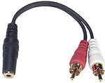 1 male 3.5mm to 2 female RCA Y cable