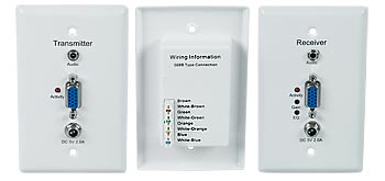 VGA + Stereo Audio Extender, 500 ft.